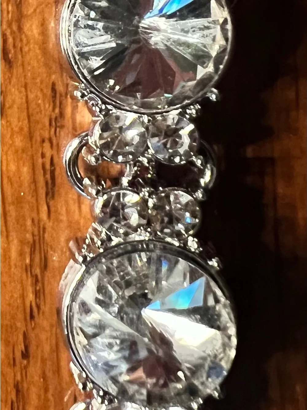 Source Unknown Silver-Tone Clear Crystal Bracelet